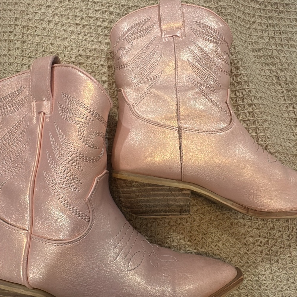 ShuShop Pink Kids Western Boots